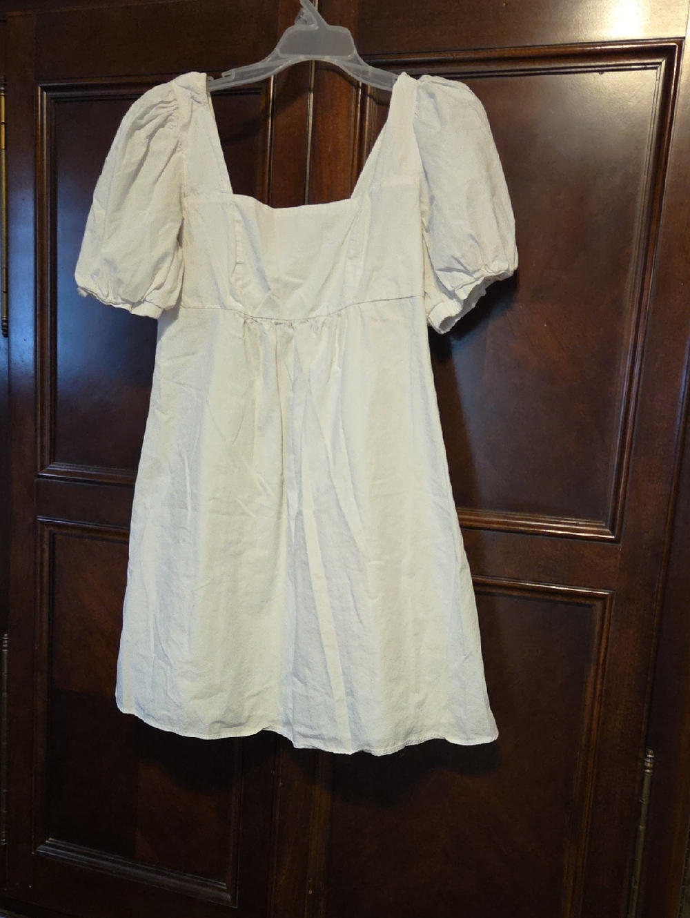 Gianni Bini White Smocked Blouse with‎ Subtle Orange Logo